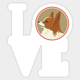 Love Papillon Square Sticker